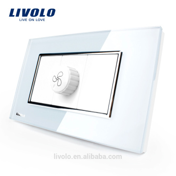 Livolo US / AU Standard Pearl Crystal Glass Geschwindigkeit Schaltsteckdose Lüfterschalter VL-C391S-81